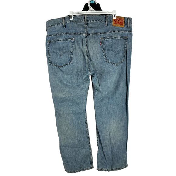 Levis 569 Loose Straight Fit Jeans Size W42 L30 Light Blue Denim 100% Cotton - Picture 2 of 6